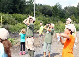 Community members observe bird species including Osprey, Red-tailed Hawk and several varieties of shorebirds during a tour led by Audubon volunteers.