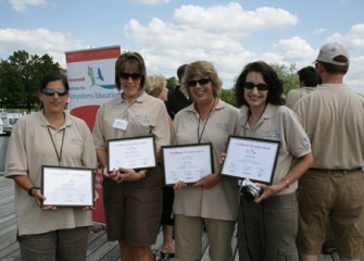 Honeywell Institute Teachers Holding their Certificates After Completing the Honeywell Institute for Ecosystems Education Program