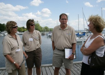 Onondaga County Legislator Kathy Rapp (right) Talks with Teachers about their Experiences During Honeywell Institute for Ecosystems Education