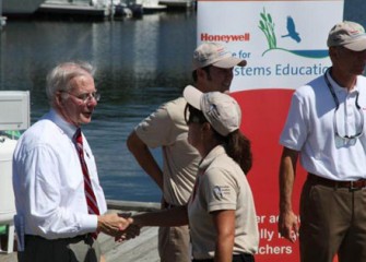 SUNY-ESF President Neil Murphy Congratulates Teachers on Their Completion of the Program.