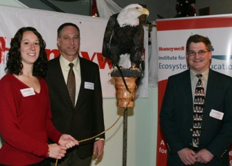 Representatives from NYSDEC with John McAuliffe and Liberty the Eagle