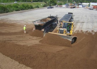 Capping material is delivered throughout the day.