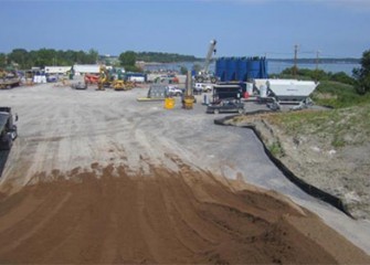 A capping support area on the western shoreline of Onondaga Lake.