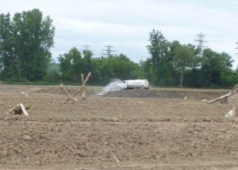 Truck waters new plantings