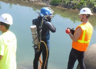 Diver prepares for final inspections