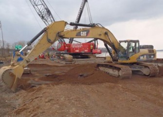 Preparing the shoreline area.