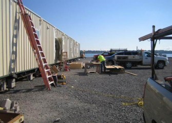 The shoreline offices will be in use around the clock during dredging