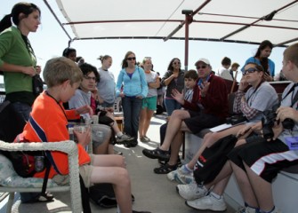 SUNY-ESF Distinguished Professor Charlie Driscoll Speaks to Students on the Summer Science Week Boat Tour