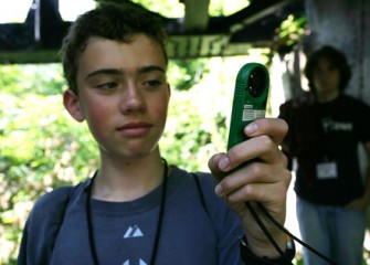 A Student Examines his GPS System