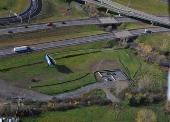 A pad is prepared for installation of one of four booster pumps along the pipeline route.