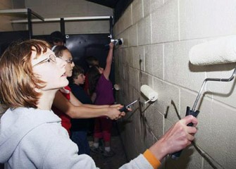 Erin Morell Paints During the Reed Webster Park Beautification Day