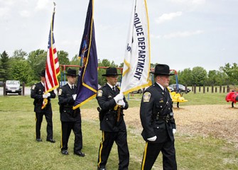 Camillus Police Department Color Guard Present the American Flag