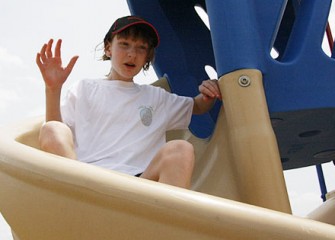 Erin Morrell Enjoys the New Slide