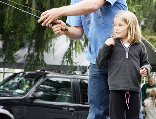 Katherine Reale watches her Dad Pull in a Catch