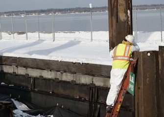 Wall Section Guided into Place