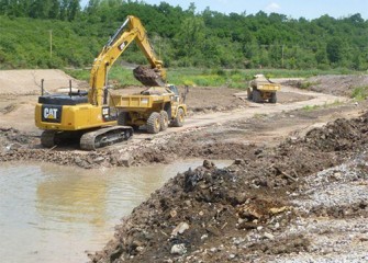 Excavation continues at Nine Mile Creek.