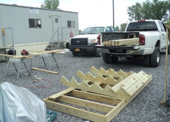 Materials arrive to construct a multi-use dock at Nine Mile Creek.