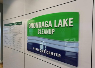 Onondaga Lake Visitors Welcome Sign