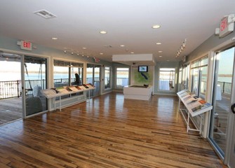 The Visitor Center's deck and floor are made out of reclaimed lumber from the Syracuse Chilled Plow Company and the West Bingham School, both buildings that were more than a century old.