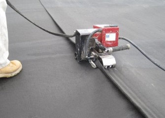 Sections of the Liner are Sealed Together Using a Welder