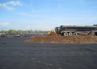 After Installation of the Liner, Gravel is Placed on Top