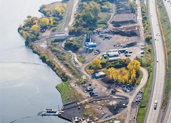 The Southwest Lakeshore is used in part as a support area for dredging and capping operations.