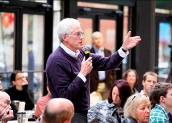 Bob Haley, of Syracuse and community members provide recommendations on the preliminary plans for the southwest lakeshore.