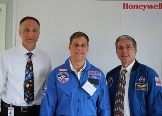 Scott Daley, Technology Teacher at Frazer K-8 School (Syracuse), center, is one of 11 Central New York middle school teachers becoming a Honeywell Educator @ Space Academy this summer.