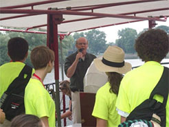 Dr. Neil Ringler from the State University of New York College of Environmental Science and Forestry teaches students about fish in Onondaga Lake.