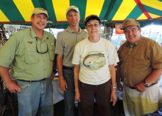 Left to right: Bill Lansley, Onondaga County Parks Commissioner; John McAuliffe, Honeywell Syracuse Program Director; Jackie Sadowski and Ray Besecker, Board Members of Friends of Carpenter’s Brook Fish Hatchery.