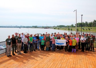 Fifty-five volunteers gathered Saturday, July 19, for the eighth Onondaga Lake Conservation Corps event. The Corps is now two years old; its inaugural event was held in July 2012.