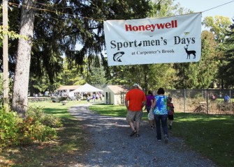 Participants arrive at Carpenter’s Brook Fish Hatchery, an Onondaga County Park in Elbridge, NY, for Honeywell Sportsmen’s Days at Carpenter’s Brook.