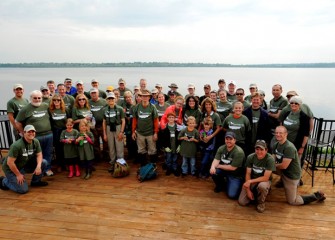 Fifty-one volunteers attended an event to build and install bird boxes and plant native vegetation along the western shoreline of Onondaga Lake.