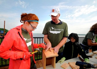 Tree Swallows and Eastern Bluebirds nest in cavities and often face a shortage of suitable nesting spots. Providing breeding boxes assists their reproduction, and in turn survival of the species.