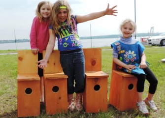 Members of Girl Scout Daisy Troop 41140 from North Rose built larger nest boxes for American kestrels, North America’s smallest falcon.