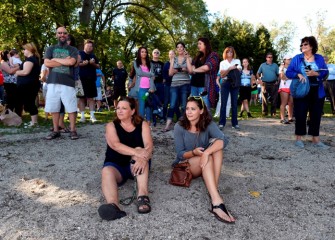 Community members gathered in Onondaga Lake Park on Wednesday, July 22, to celebrate a symbolic swim hosted by Believe in Syracuse.