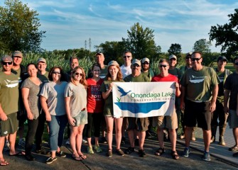 Onondaga Lake Conservation Corps volunteers gathered on a Thursday evening to help protect Onondaga Lake’s biodiversity.