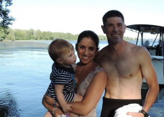 Onondaga County Environmental Director Travis Glazier (right) swam from the Onondaga Yacht Club along the eastern shoreline to Willow Bay to mark the day.