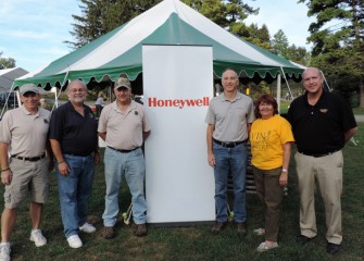 Members of the Honeywell Sportsmen’s Days Planning Committee include (from left) Tom Merrill, Steve Wowelko, President of the Onondaga County Federation of Sportsmen’s Clubs David Simmons, Honeywell Syracuse Program Director John McAuliffe, Nancy Canavan, and Onondaga County Parks Commissioner Bill Lansley.