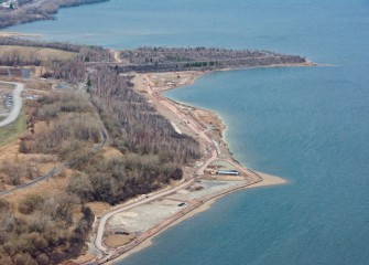 Work continues re-shaping the western shoreline of Onondaga Lake.