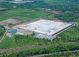 Covering the consolidation area with a leveling layer averaging four feet thick begins (left corner). The Shrub Willow Farm is above left.