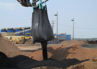 Granulated activated carbon is mixed with sand to make capping material for the isolation layer.