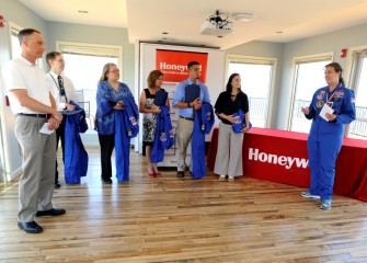 Becky Loy (right), HESA 2009, speaks to 2016 HESA teachers about the impact the program has had on her students becoming more interested in STEM (science, technology, engineering and math).