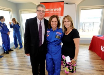 2016 Honeywell Educator Donna Erikson, from Lyncourt School, is pictured with Lyncourt Union Free School District superintendent James Austin and Lyncourt School principal Kimberly Davis (right).