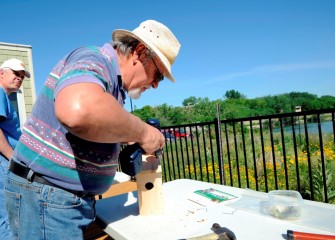 Nest boxes are built in dimensions that support particular species. Placing Eastern Bluebird boxes in fields and grassland areas has helped recovery of this species in recent years.