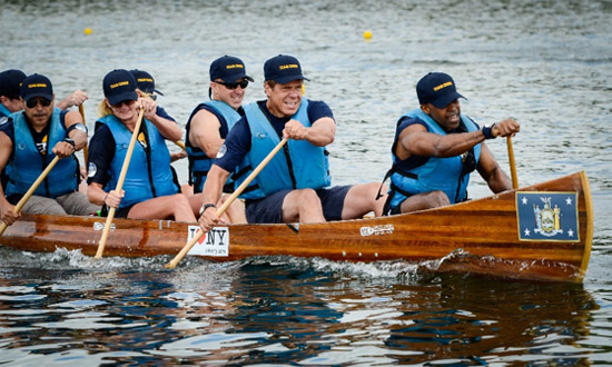 “The lake is back. The lake is coming back faster than anyone predicted,” said New York State Governor Andrew Cuomo (second from right). “It’s a story of renewal and rebirth, and an optimism about that rebirth that nobody expected.”