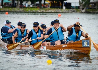 Governor Andrew Cuomo (second from right) and his team compete in the inaugural Governor’s Cup canoe race Saturday morning at the Onondaga Cup and Lakefest. The regatta was produced by Syracuse Media Group, in partnership with the Chargers Rowing Club.