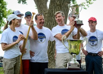 Members of the Central New York team display their runner-up trophy.