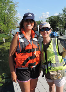 02a “Volunteering to help remove the water chestnut plants from Onondaga Lake was so rewarding. What our group was able to accomplish in a very short amount of time was astounding,” said Diane Mantooth, of Clay, New York, pictured above (left) with Lisa Wang, of Fayetteville, New York. “I look forward to doing more to help save this incredible community resource. I am proud to be a part of the effort.”
