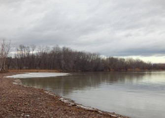 An area of Onondaga Lake near the Nine Mile Creek outlet before it is transformed into new wetlands.